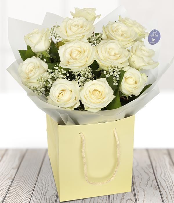 Dozen White Roses