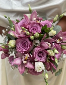 Cerise pink wedding bouquet